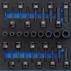 Draper Expert TX-STAR® Impact & Hex Socket Set in 1/2 Drawer EVA Insert Tray, 1/2" Sq. Dr. (28 Piece)
