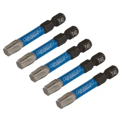 Draper Expert TX-STAR® Impact Screwdriver Bits, T40 x 50mm, 1/4" Hex (Pack of 5)