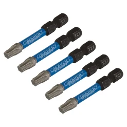 Draper Expert TX-STAR® Impact Screwdriver Bits, T27 x 50mm, 1/4" Hex (Pack of 5)