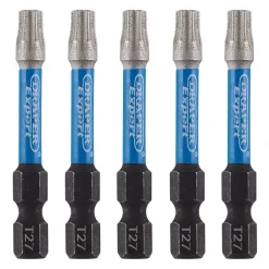Draper Expert TX-STAR® Impact Screwdriver Bits, T27 x 50mm, 1/4" Hex (Pack of 5)
