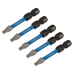 Draper Expert TX-STAR® Impact Screwdriver Bits, T20 x 50mm, 1/4" Hex (Pack of 5)