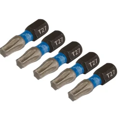 Draper Expert TX-STAR® Impact Screwdriver Bits, T27 x 25mm, 1/4" Hex (Pack of 5)