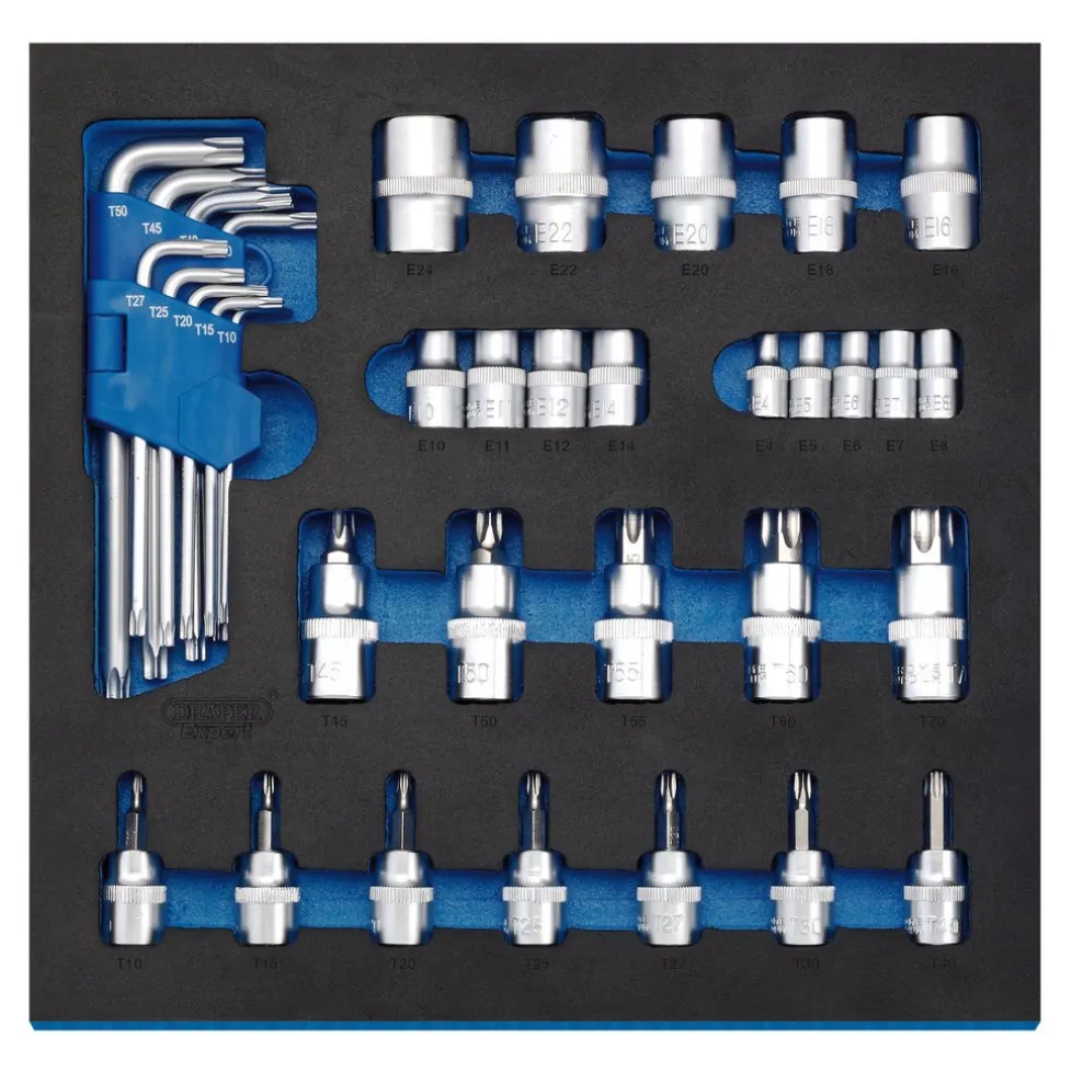 Draper Expert TX-STAR® Screwdriver Insert Bits and Keys in 1/2 Drawer EVA Insert Tray (35 Piece)