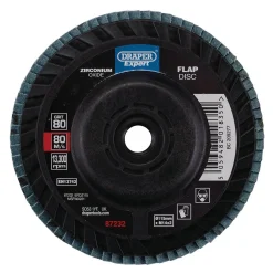 Draper Expert Zirconium Oxide Flap Disc, 115mm, M14, 80 Grit