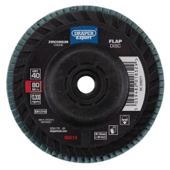 Draper Expert Zirconium Oxide Flap Disc, 115mm, M14, 40 Grit
