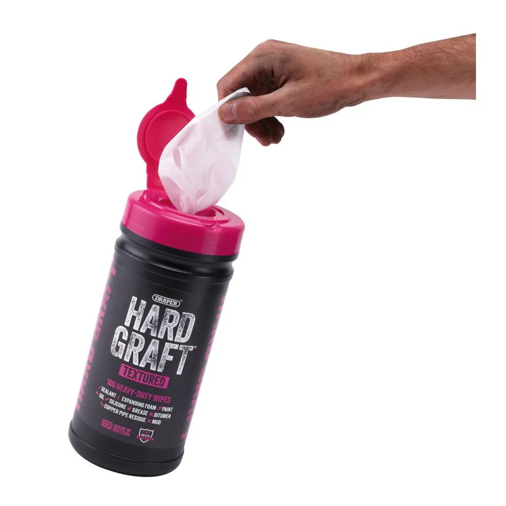 Draper Hard Graft Multipurpose Textured Wipes (Tub of 100)