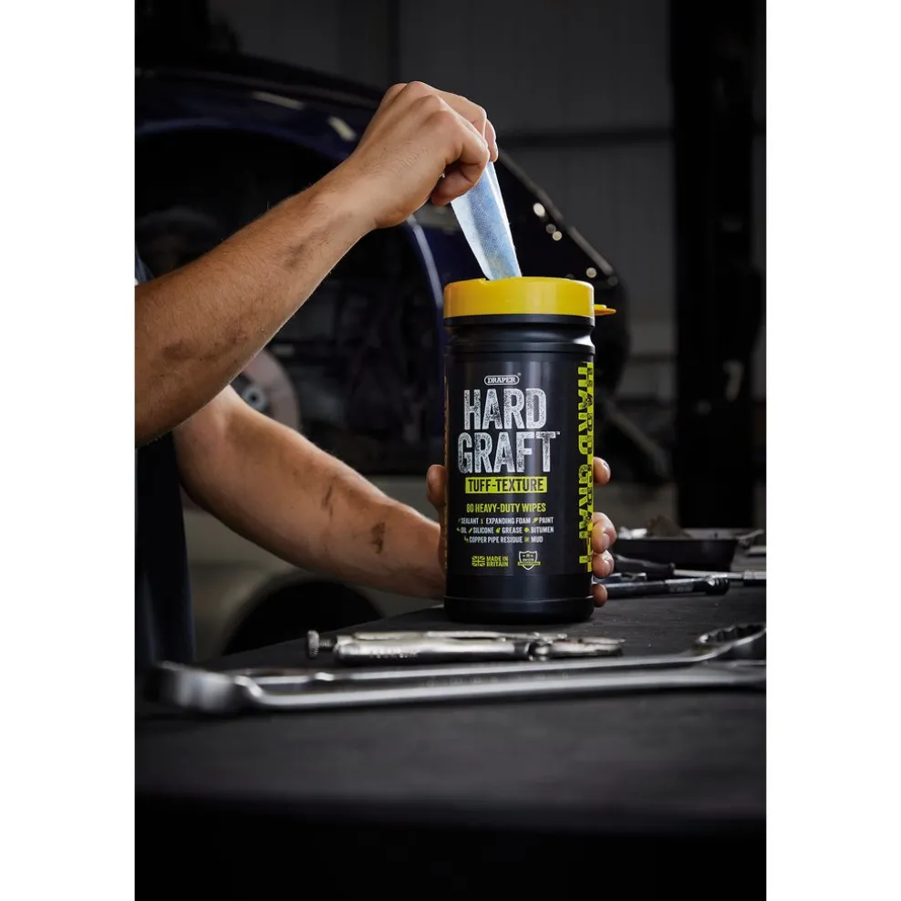 Draper Hard Graft Multipurpose Tuff-Texture Wipes (Tub of 80)