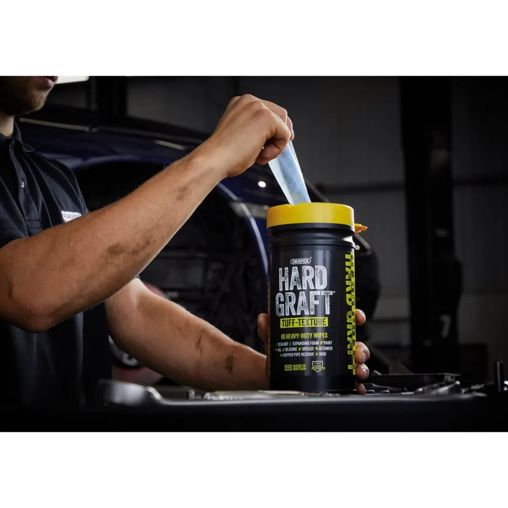 Draper Hard Graft Multipurpose Tuff-Texture Wipes (Tub of 80)