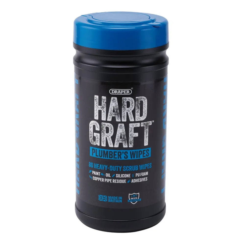 Draper Hard Graft Plumbers Wipes (Tub of 80)