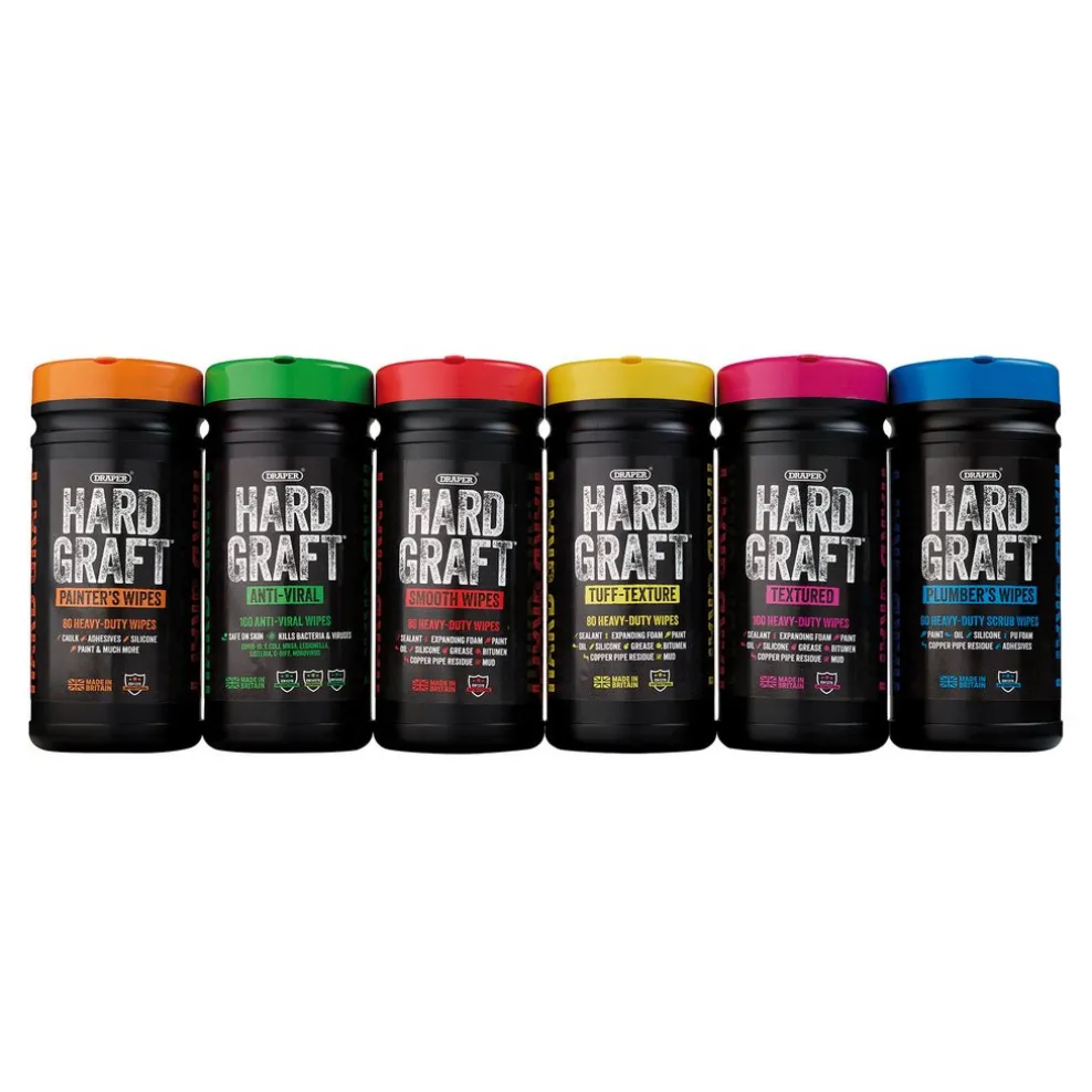 Draper Hard Graft Plumbers Wipes (Tub of 80)