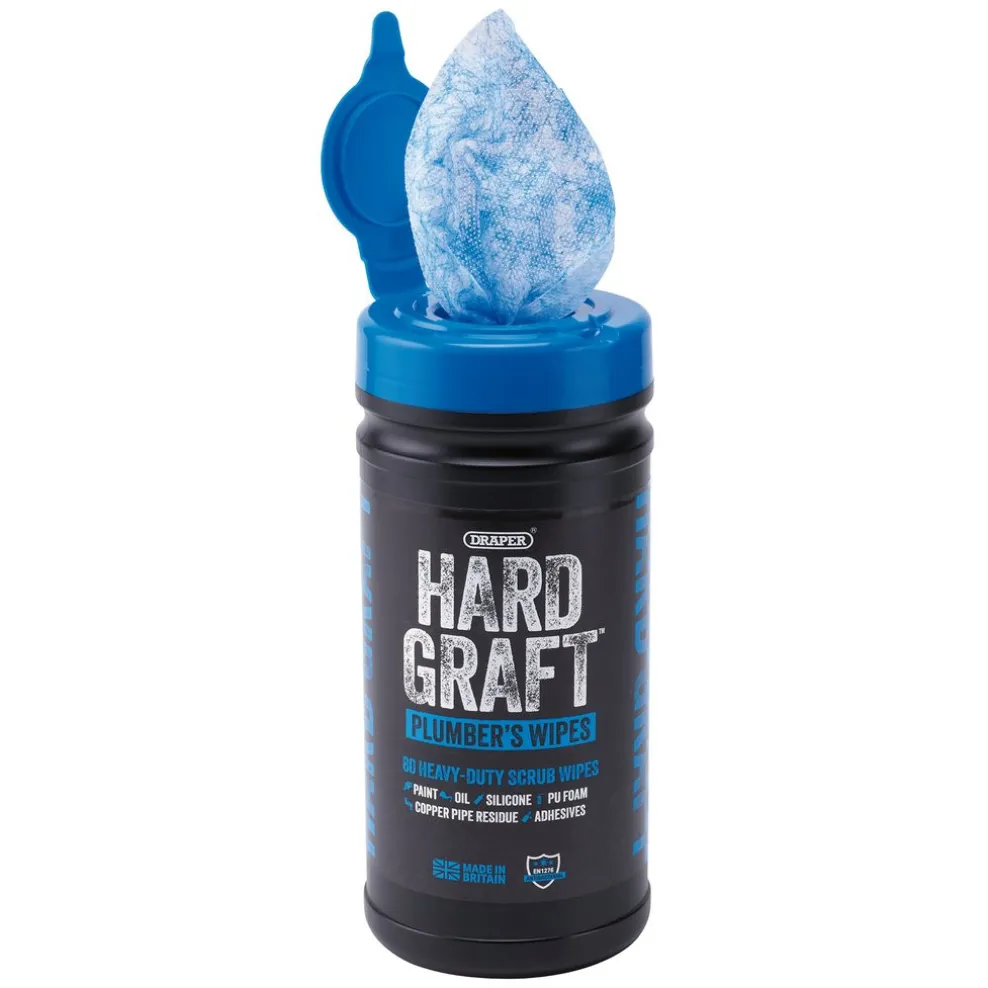 Draper Hard Graft Plumbers Wipes (Tub of 80)
