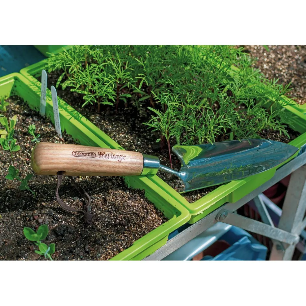Draper Heritage Stainless Steel Transplanting Trowel with Ash Handle