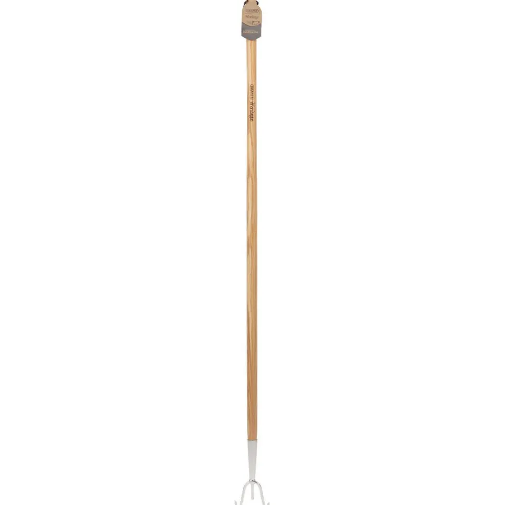 Draper Heritage Stainless Steel 3 Prong Cultivator with Ash Handle