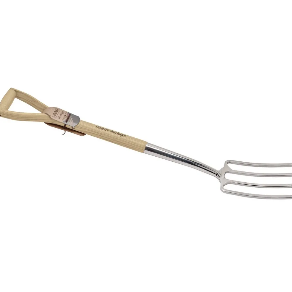 Draper Heritage Stainless Steel Border Fork with Ash Handle