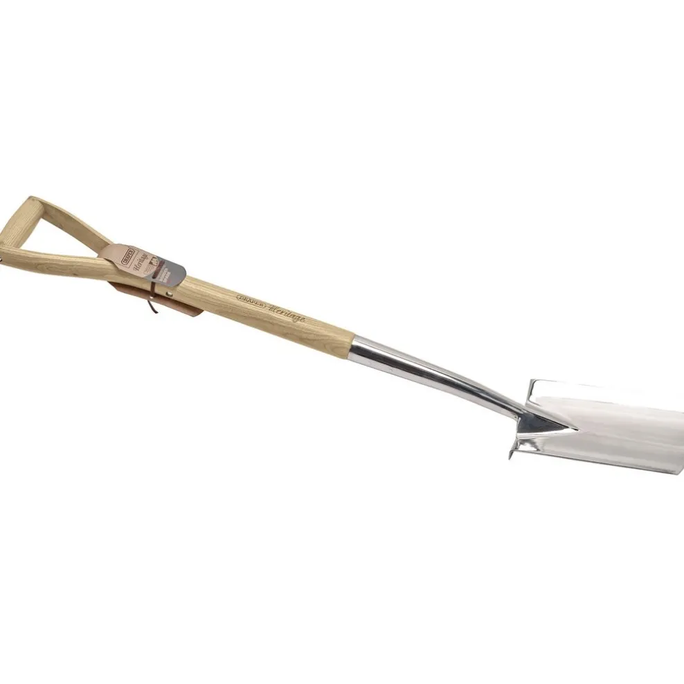 Draper Heritage Stainless Steel Border Spade with Ash Handle