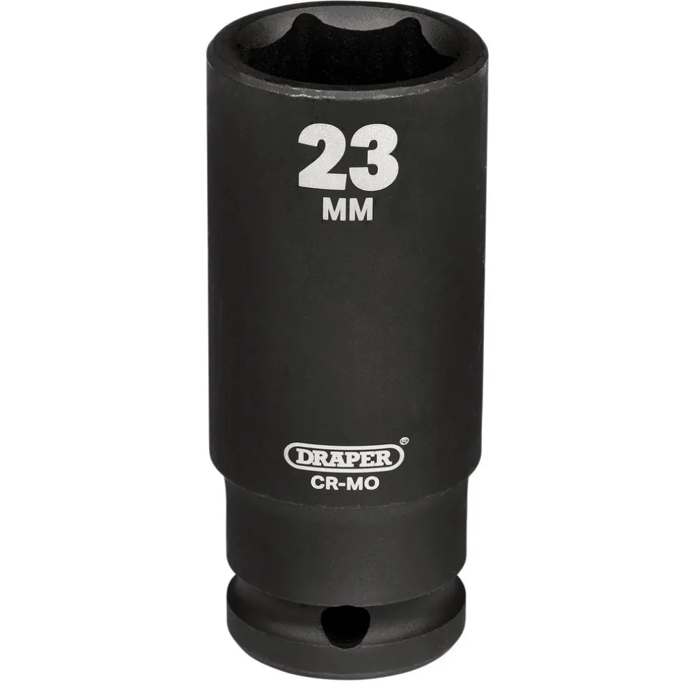 Draper Hi-TORQ® Deep Impact Socket, 1/2" Sq. Dr., 23mm