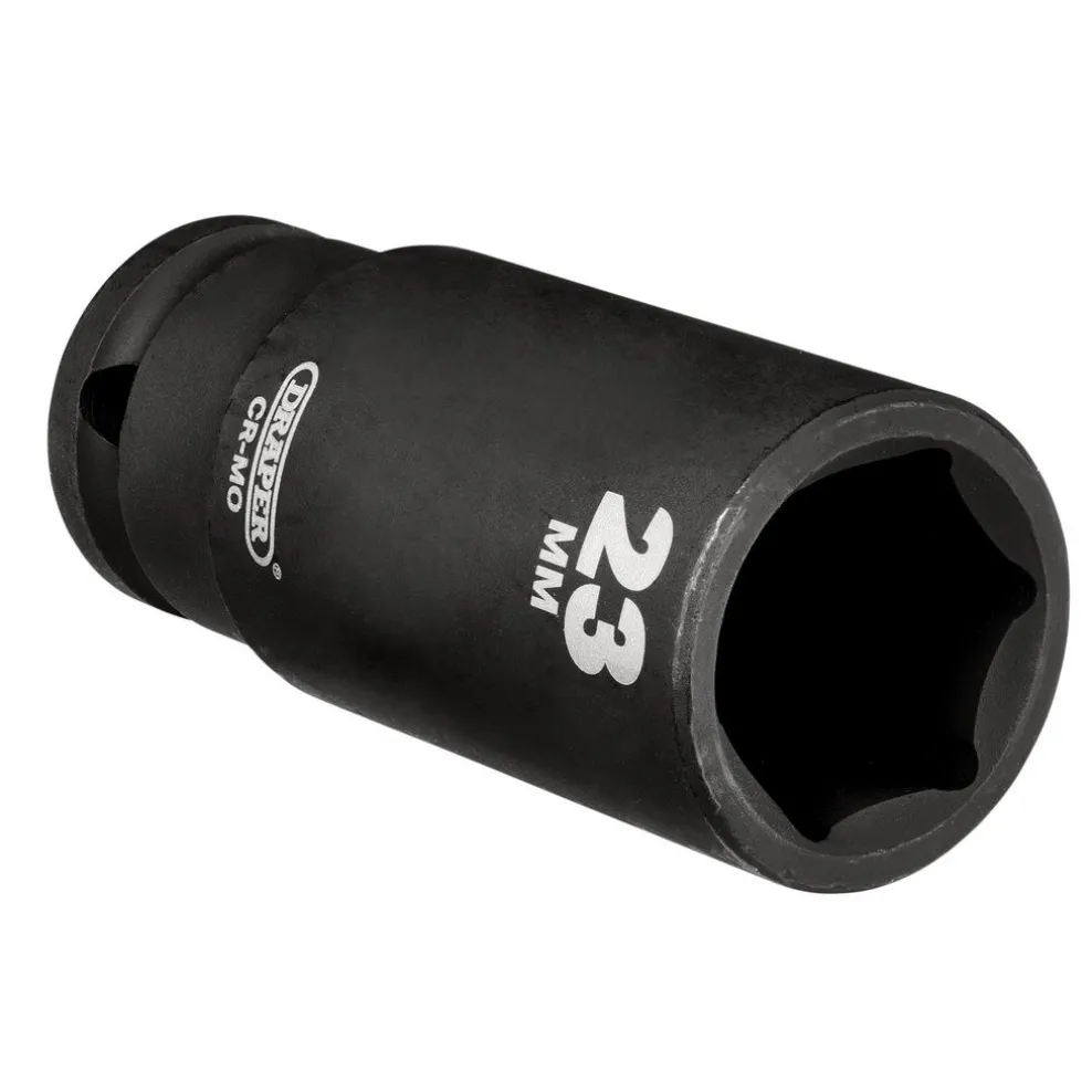 Draper Hi-TORQ® Deep Impact Socket, 1/2" Sq. Dr., 23mm