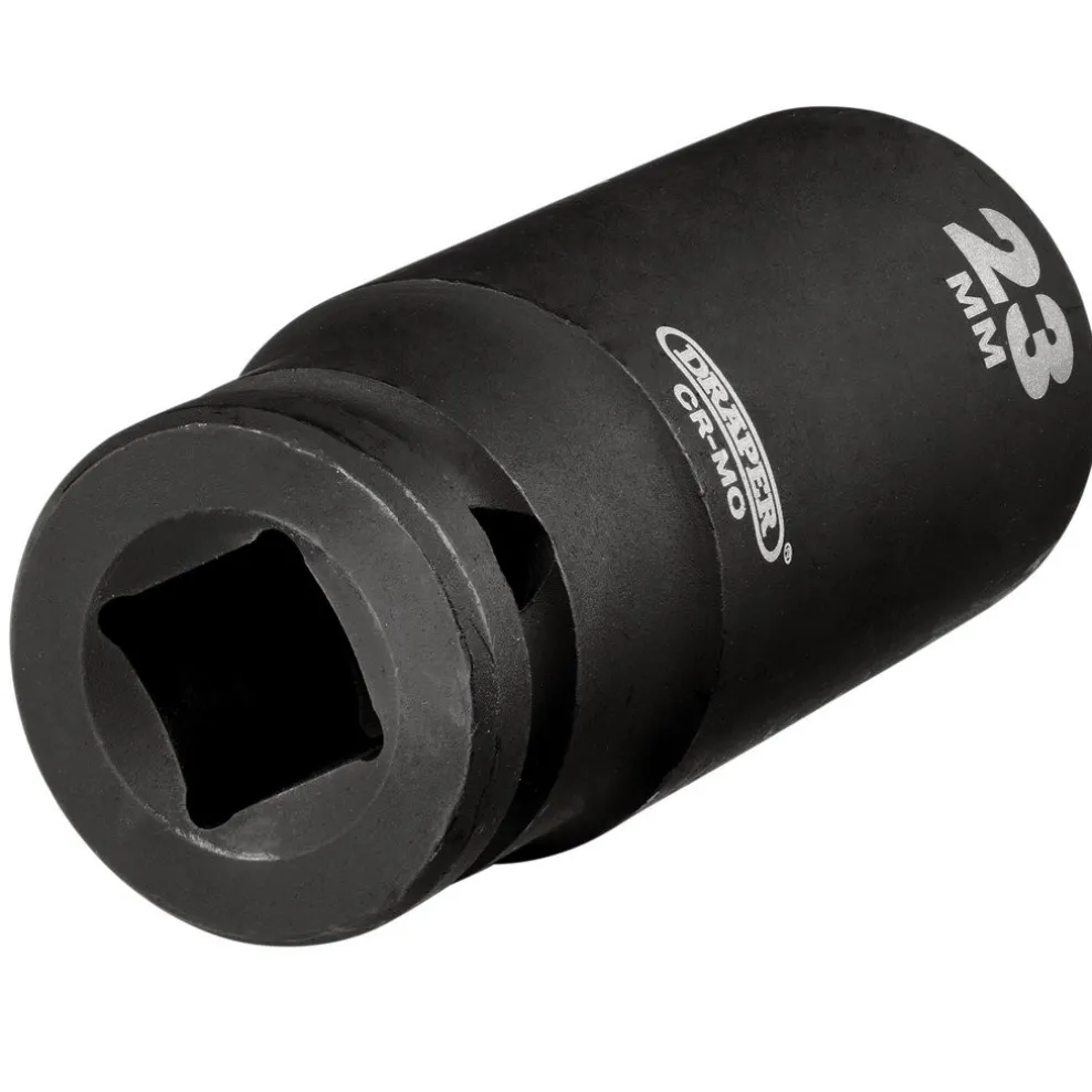 Draper Hi-TORQ® Deep Impact Socket, 1/2" Sq. Dr., 23mm