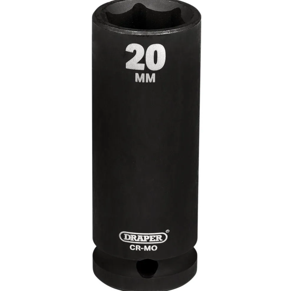 Draper Hi-TORQ® Deep Impact Socket, 1/2" Sq. Dr., 20mm