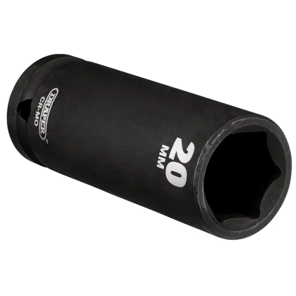 Draper Hi-TORQ® Deep Impact Socket, 1/2" Sq. Dr., 20mm