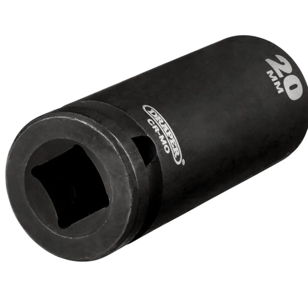 Draper Hi-TORQ® Deep Impact Socket, 1/2" Sq. Dr., 20mm