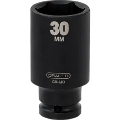 Draper HI-TORQ® Deep Impact Socket, 1/2" Sq. Dr., 30mm