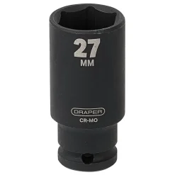 Draper HI-TORQ® Deep Impact Socket, 1/2" Sq. Dr., 27mm