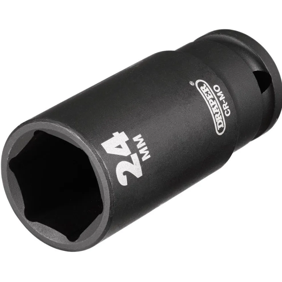 Draper HI-TORQ® Deep Impact Socket, 1/2" Sq. Dr., 24mm