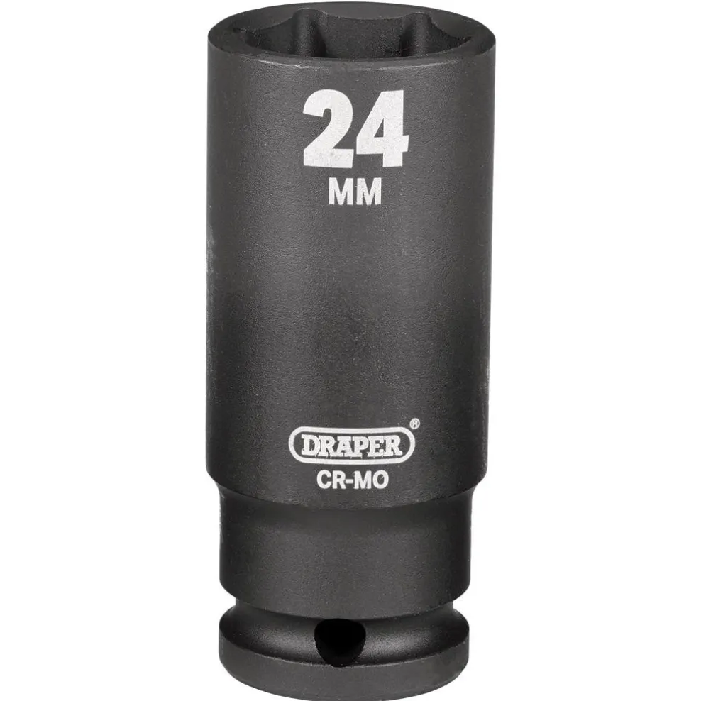 Draper HI-TORQ® Deep Impact Socket, 1/2" Sq. Dr., 24mm