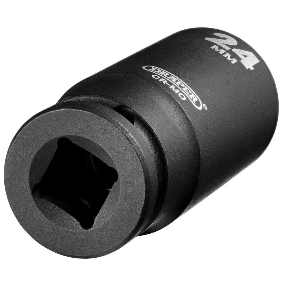 Draper HI-TORQ® Deep Impact Socket, 1/2" Sq. Dr., 24mm