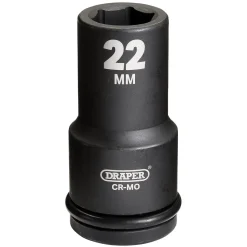 Draper Hi-TORQ® Deep Impact Socket, 3/4" Sq. Dr., 22mm