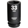 Draper Hi-TORQ® Deep Impact Socket, 3/4" Sq. Dr., 33mm