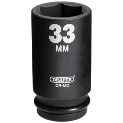 Draper Hi-TORQ® Deep Impact Socket, 3/4" Sq. Dr., 33mm