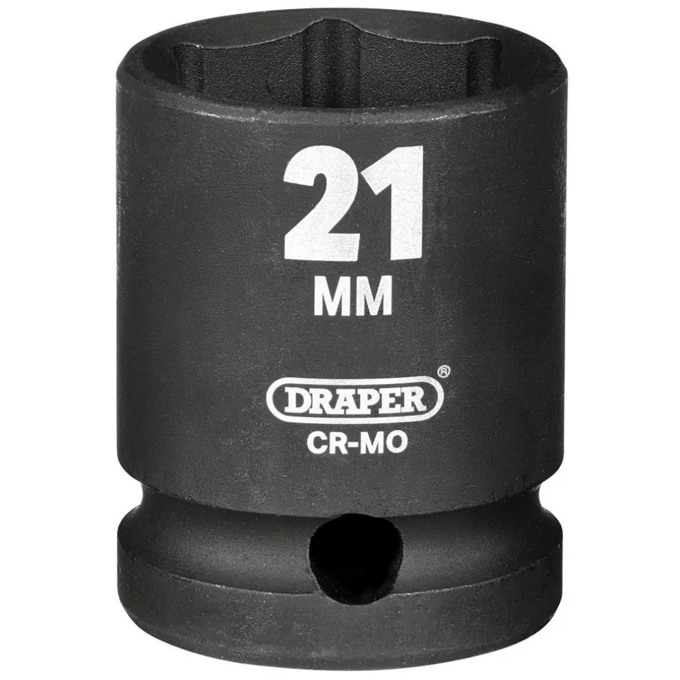 Draper HI-TORQ® Impact Socket, 1/2" Sq. Dr., 21mm