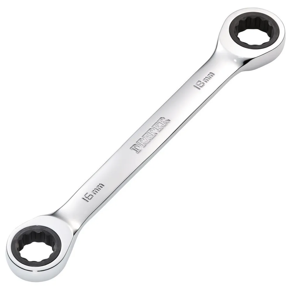 Draper HI-TORQ® Metric Double Ratchet Ring Spanner, 16 x 18mm