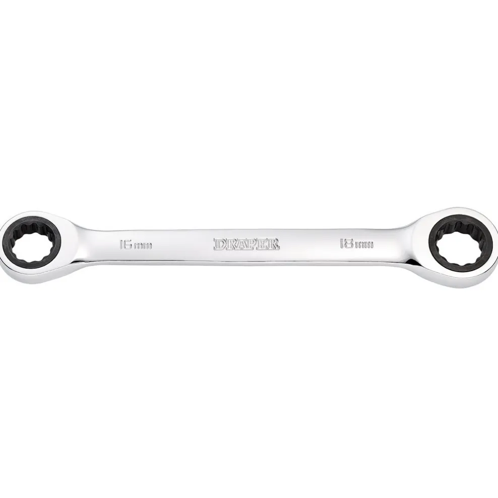 Draper HI-TORQ® Metric Double Ratchet Ring Spanner, 16 x 18mm