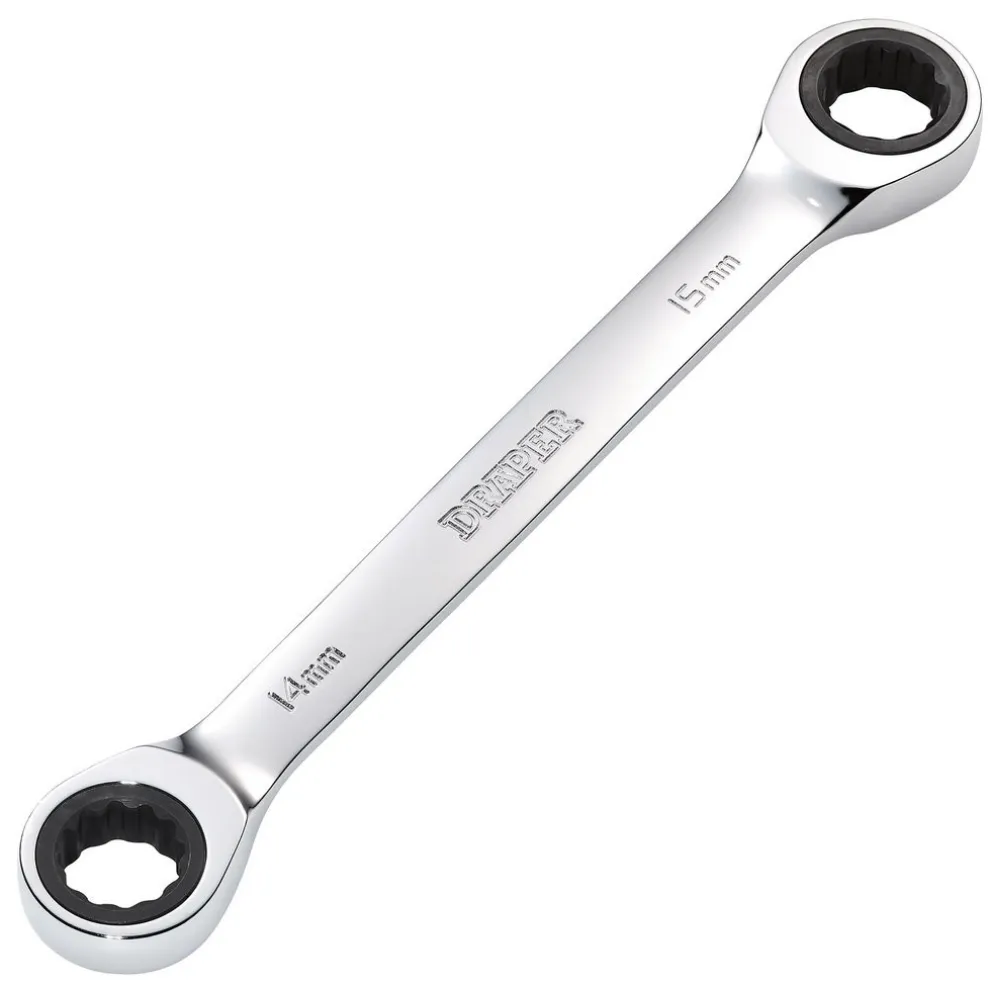 Draper HI-TORQ® Metric Double Ratchet Ring Spanner, 14 x 15mm