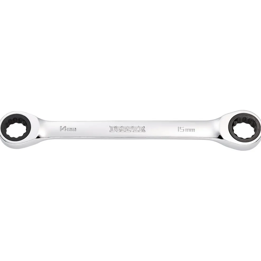 Draper HI-TORQ® Metric Double Ratchet Ring Spanner, 14 x 15mm