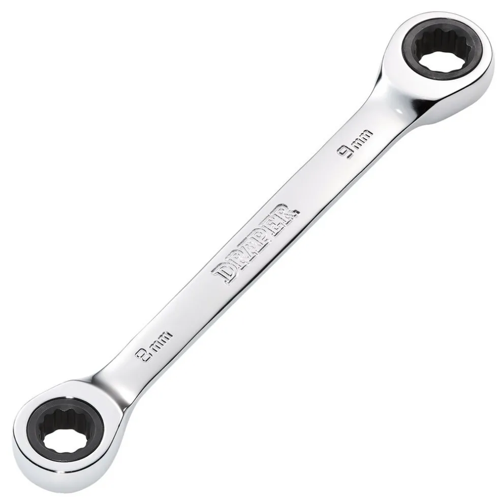 Draper HI-TORQ® Metric Double Ratchet Ring Spanner, 8 x 9mm