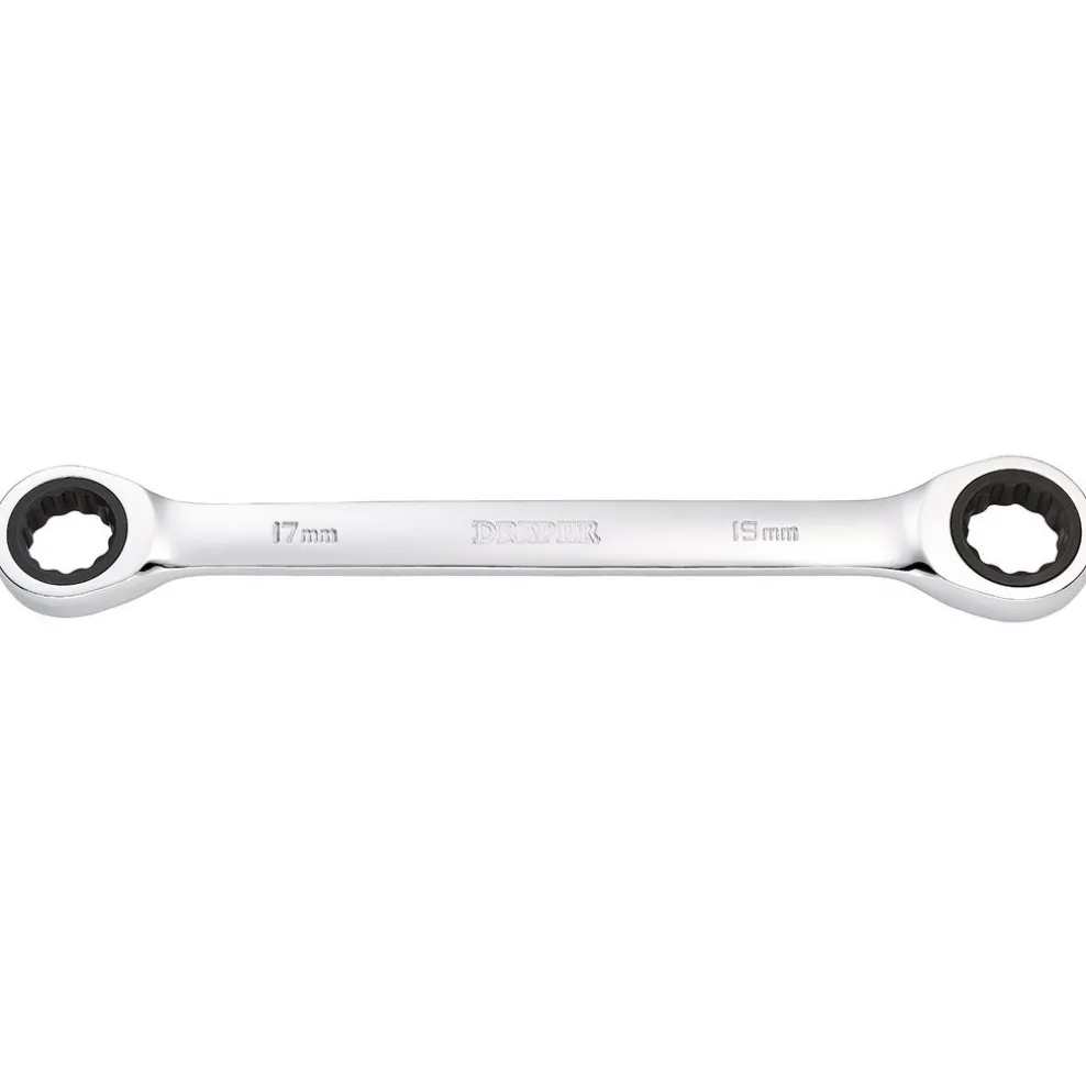 Draper HI-TORQ® Metric Double Ratchet Ring Spanner, 17 x 19mm