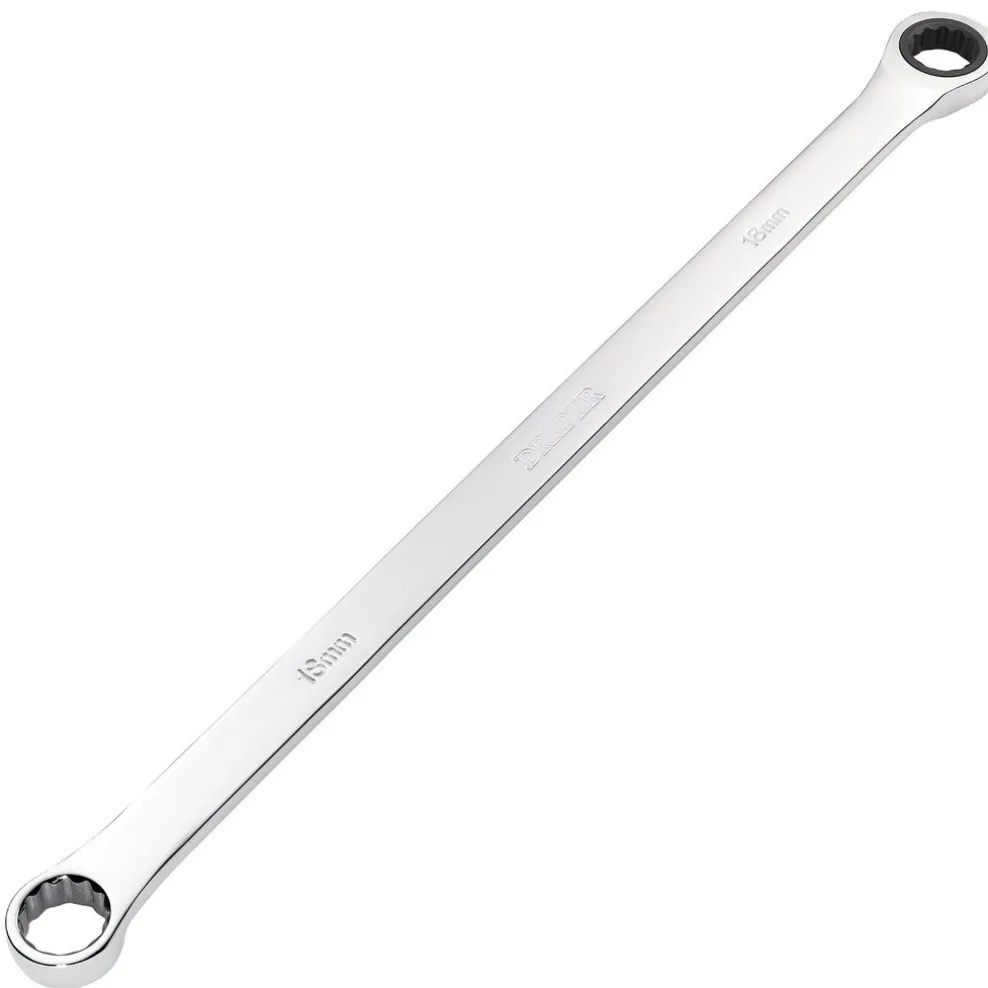 Draper HI-TORQ® Metric Extra-Long Double Ring Ratchet Spanner, 18mm