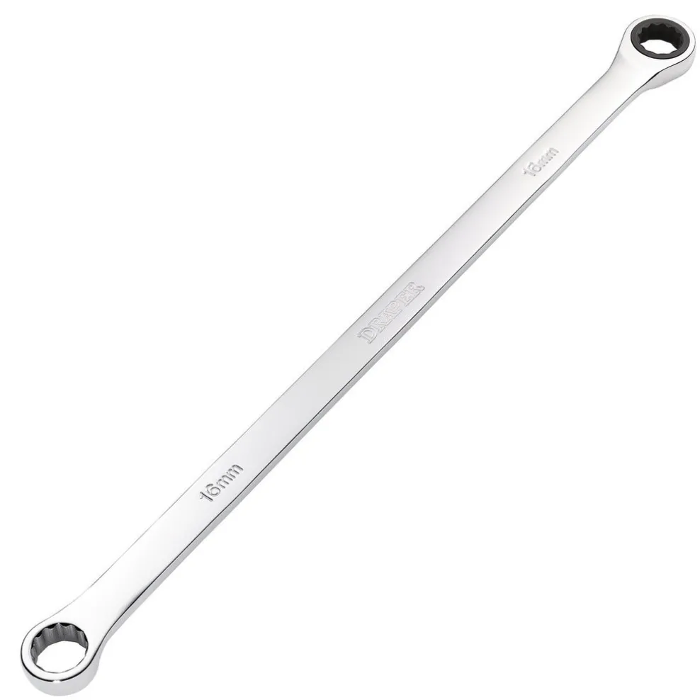 Draper HI-TORQ® Metric Extra-Long Double Ring Ratchet Spanner, 16mm