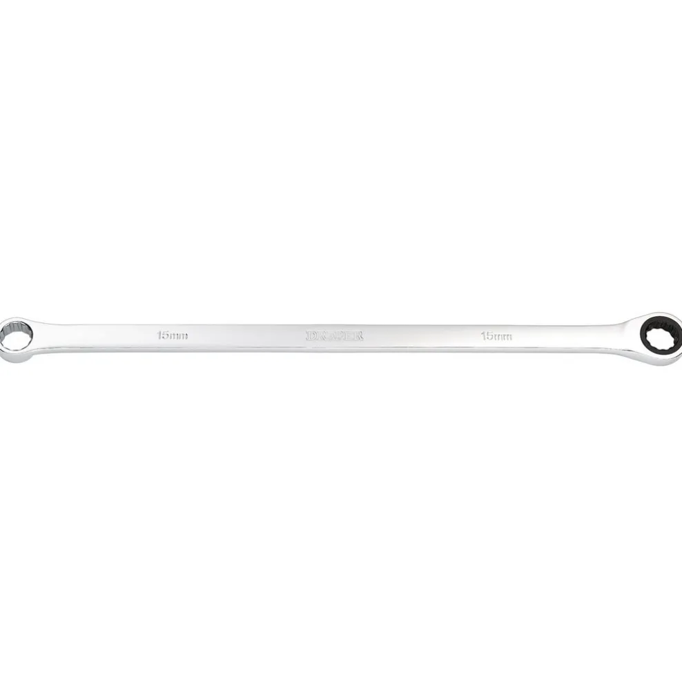 Draper HI-TORQ® Metric Extra-Long Double Ring Ratchet Spanner, 15mm