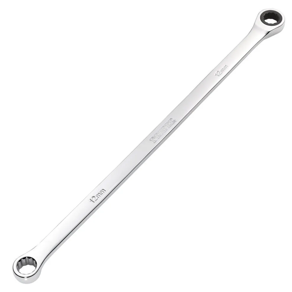 Draper HI-TORQ® Metric Extra-Long Double Ring Ratchet Spanner, 12mm
