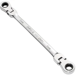 Draper HI-TORQ® Metric Flexible Head Double Ring Ratchet Spanner, 8 x 9mm
