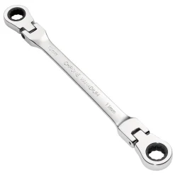 Draper HI-TORQ® Metric Flexible Head Double Ring Ratchet Spanner, 10 x 11mm