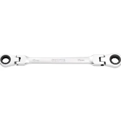 Draper HI-TORQ® Metric Flexible Head Double Ring Ratchet Spanner, 10 x 11mm