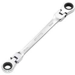Draper HI-TORQ® Metric Flexible Head Double Ring Ratchet Spanner, 10 x 11mm