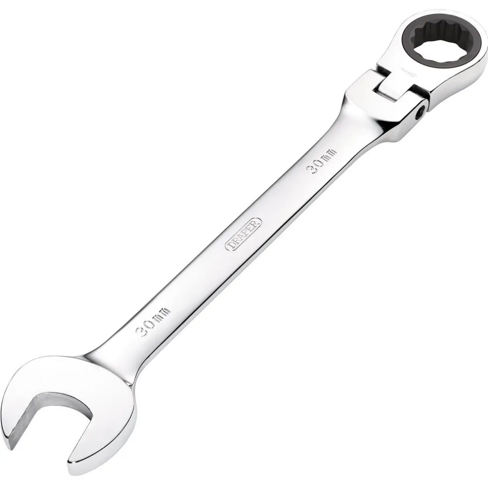 Draper HI-TORQ® Metric Flexible Head Ratcheting Combination Spanner, 30mm