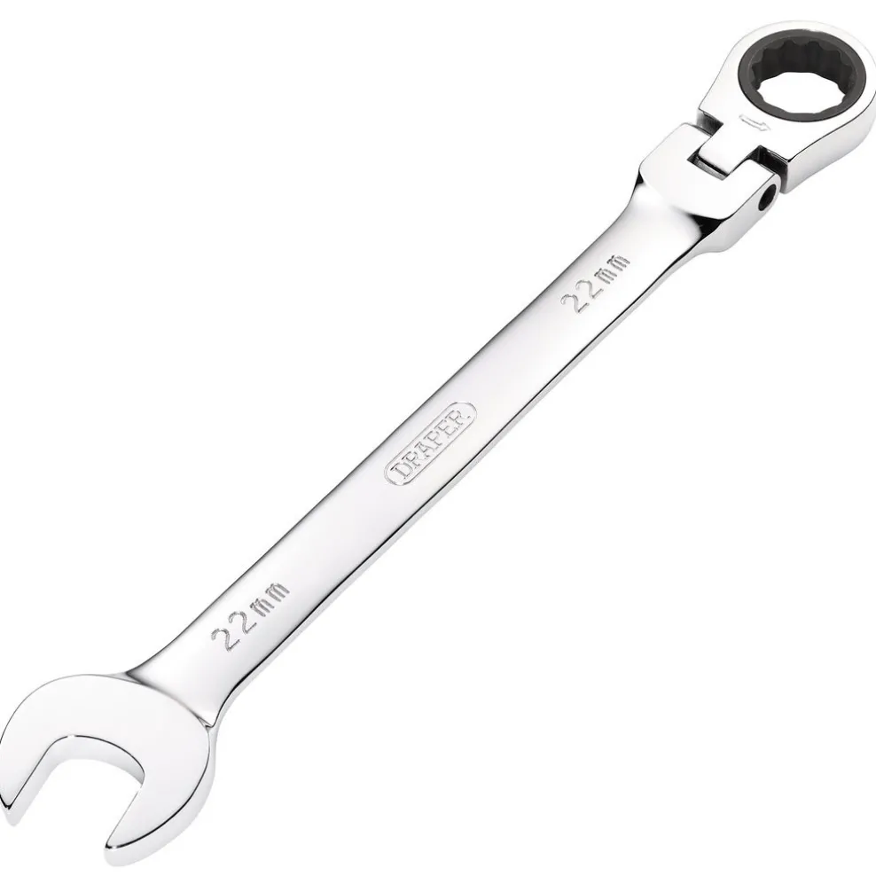 Draper HI-TORQ® Metric Flexible Head Ratcheting Combination Spanner, 22mm